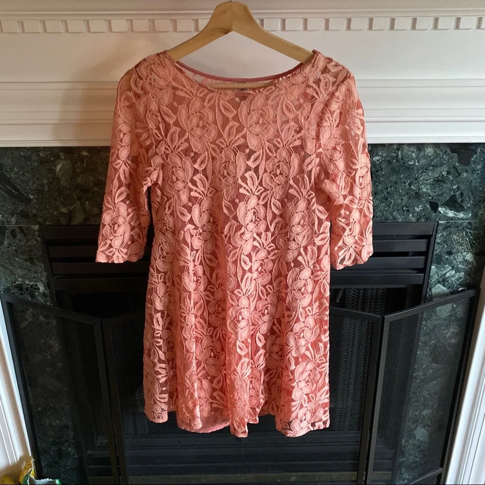 Free People Floral Lace Overlay Dress